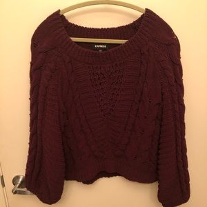 Burgundy Express chenille sweater.